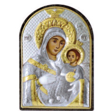 Ікона Вифліємська Божа Маріт 4,2х5,8см срібна  на пластику арковоЇ форми