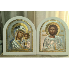 Вінчальна Пара Спаситель Ісуса та Казанська Божа Матір 25х30см