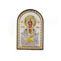 Срібна Ікона Богородиці Цамбикського монастиря 10х14см аркової форми на пластиковій основі