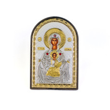Срібна Ікона Богородиці Цамбикського монастиря 10х14см аркової форми на пластиковій основі