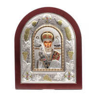 Ікона Миколая Чудотворця 18x22см в срібному окладі