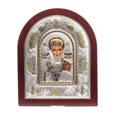 Ікона Миколая Чудотворця 18x22см в срібному окладі