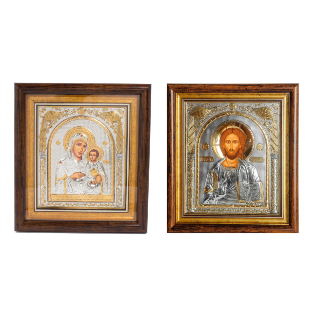 Ікони на весілля Ісус Христос і Єрусалимська Богородиця 30,5х28,5см EP515-001-6KZ/P Вінчальні Ікони