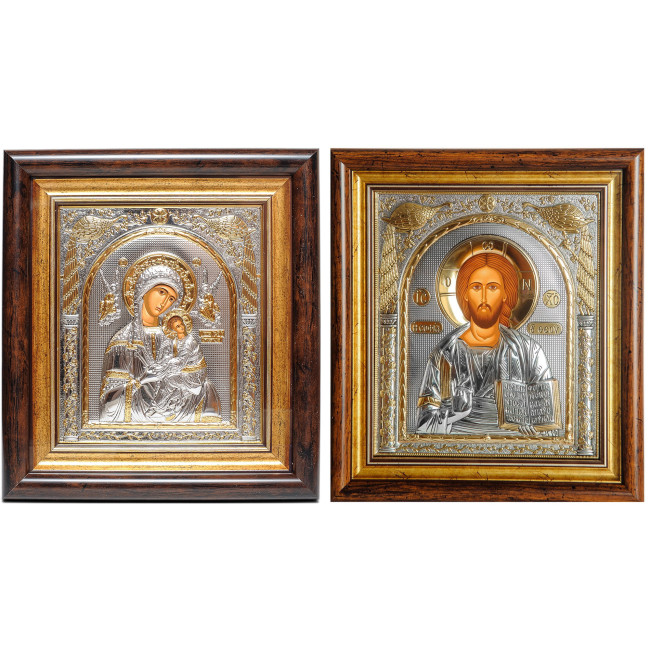 Ікони на весілля Ісус Христос і Богородиця Неустанної Помочі 30,5х28,5см EP515-001-8KZ/P Вінчальні Ікони