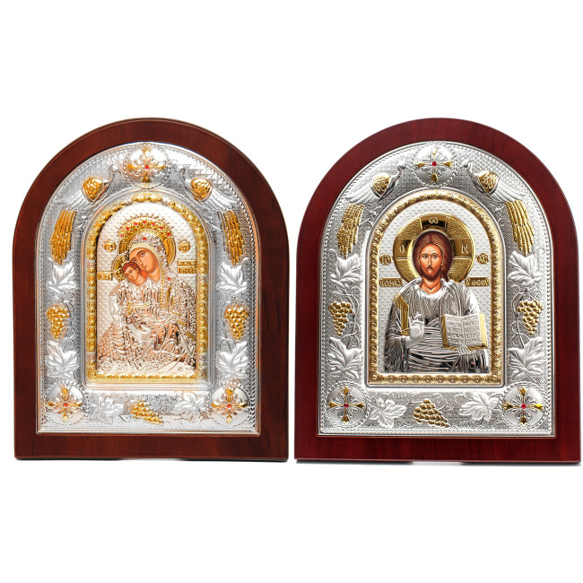 Ікони на весілля Ісус Христос і Кікстка Божа Матір 29х24см MA/E3107-21AX Вінчальні Ікони