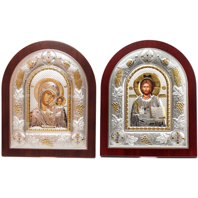 Ікони на весілля Ісус Христос і Казанська Божа Матір 29х24см MA/E3107-06AX Вінчальні Ікони