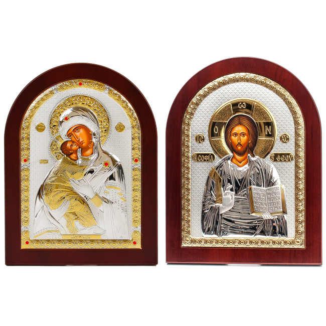 Ікони на весілля Ісус Христос і Вишгородська Богородиця 15х19см MA/E1107-10bx Вінчальні Ікони
