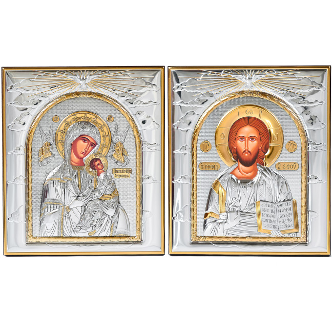Ікони на весілля Ісус Христос і Богородиця Неустанної Помочі 26,5х22,8см EP445-001-8XG/P Вінчальні Ікони