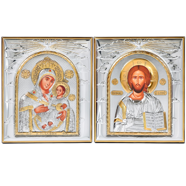 Ікони на весілля Ісус Христос і Вифлеємська Богородиця 26,5х22,8см EP445-001-21XG/P Вінчальні Ікони
