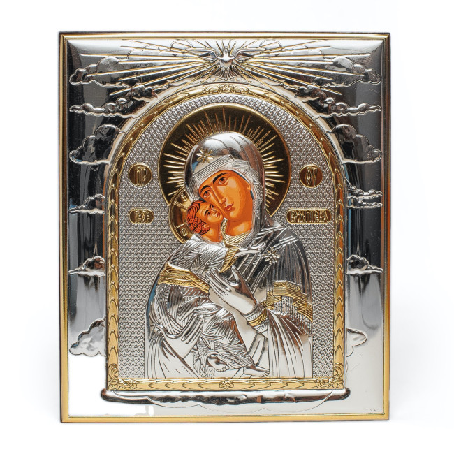 Венчальная Пара Икон Иисуса Христа и Владимирская  Божья Матерь 26,5х22,8см Иконы на Свадьбу EP445-001-7XG/P