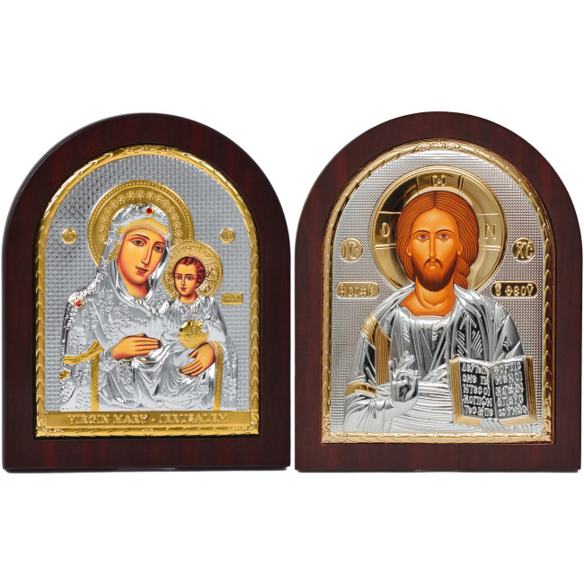 Ікони на весілля Ісус Христос і Єрусалимська Богородиця 10,7х12,8см EP3-001-6XAG/P Вінчальні Ікони