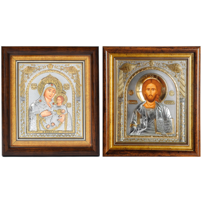 Ікони на весілля Ісус Христос і Вифлеємська Богородиця 30,5х28,5см EP515-001-21KZ/P Вінчальні Ікони