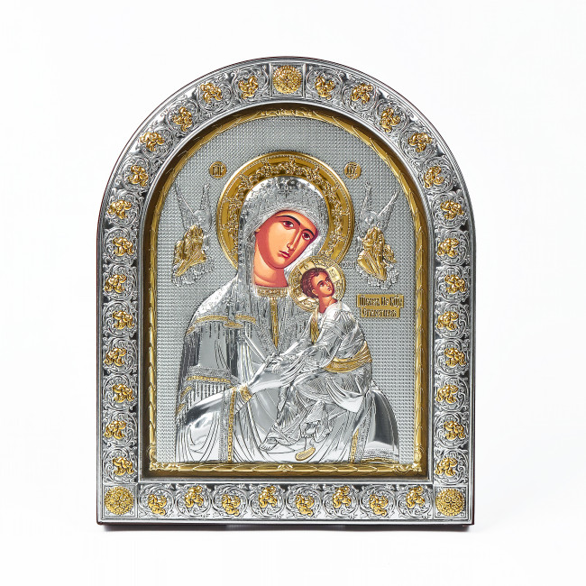 Ікони на весілля Ісус Христос і Богородиця Неустанної Помочі 26х21см EPZ5-001-8AG-BR/P Вінчальні Ікони