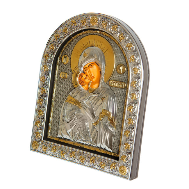 Венчальная Пара Икон Иисуса Христа и Владимирская  Божья Матерь 26х21см Иконы на Свадьбу EPZ5-001-7AG-BR/P