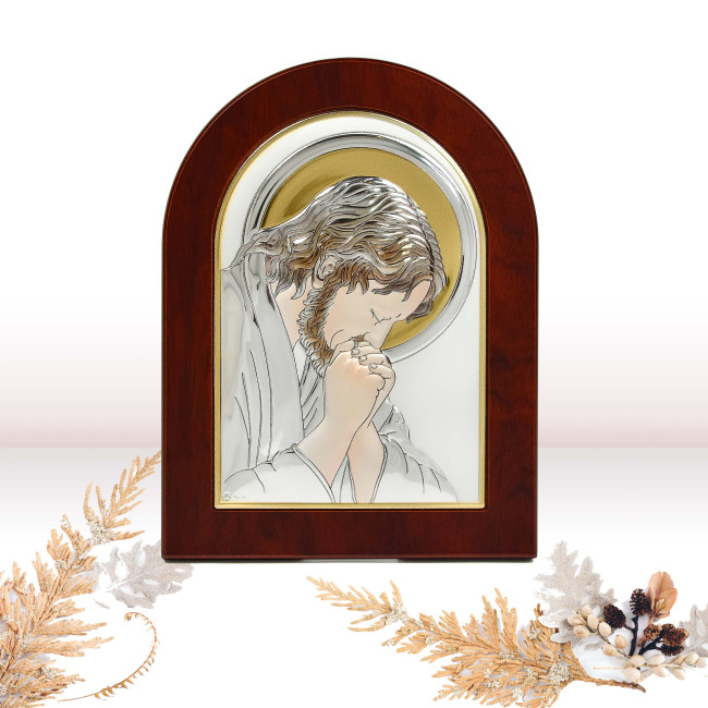 Молитва Ісуса 15x21см срібна італійська ікона MA/E1125BX-C