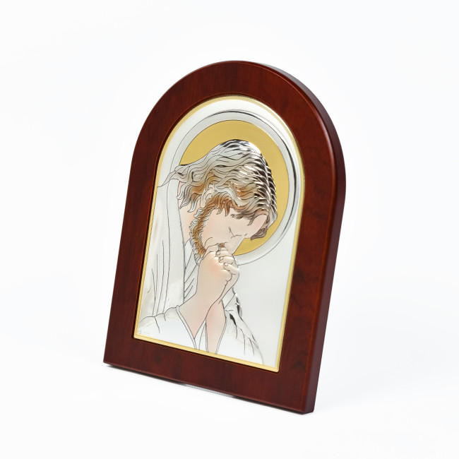 Молитва Ісуса 15x21см срібна італійська ікона MA/E1125BX-C