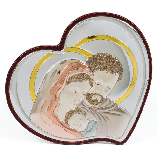 Свята Родина 11x12см срібна італійська ікона MA/E909/4-C