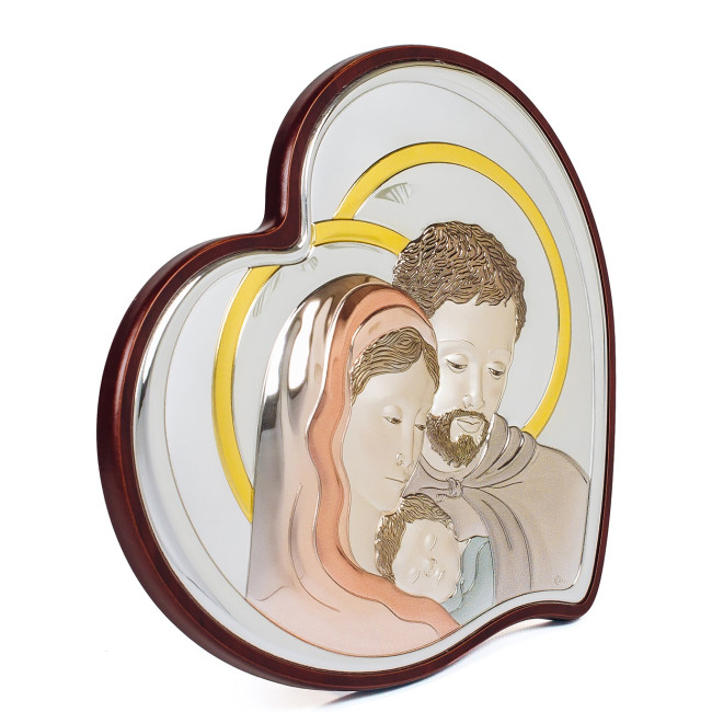 Свята Родина 11x12см срібна італійська ікона MA/E909/4-C