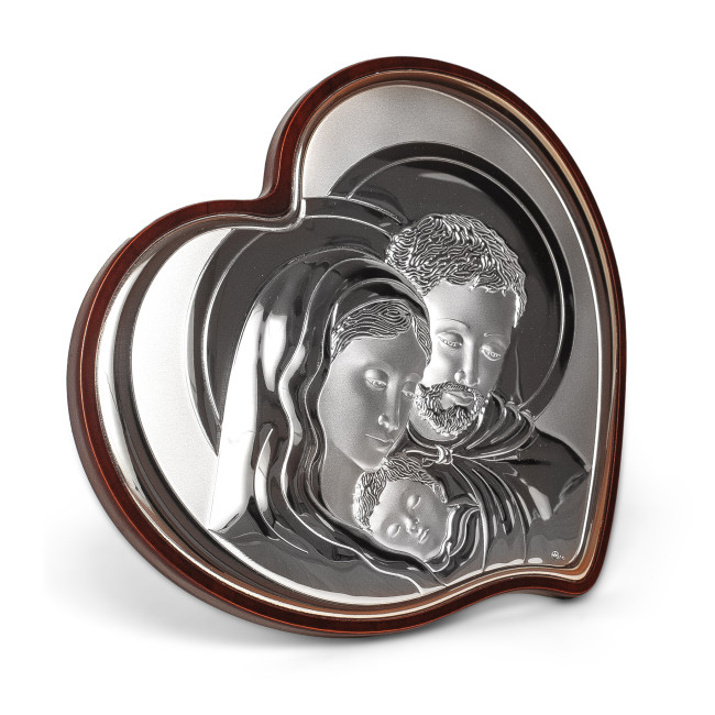 Свята Родина 21,5x29,5см срібна італійська ікона MA/E909/2