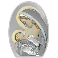 Срібна Ікона Божа Матір Годувальниця 9,5x12,5см MA/E907/4WH-C