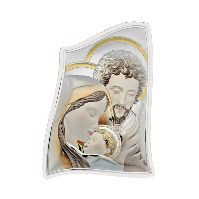 Свята Родина 16,5x22,5см срібна італійська ікона MA/E904/3WH-C