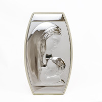 Срібна Ікона Божа Матір з Ісусом 7,5x12,5см MA/E901/4WH