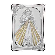 Срібна Ікона Боже Милосердя 5x6,5см MB/E985/5X