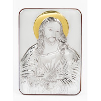 Срібна Ікона Пресвяте Серце Ісуса 10X14см MB/E982/3X