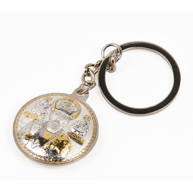 Брилок із зображенням Св. Миколая 3,2см для ключів в машину