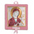 Божа Матір Одигітрія 14x14см музична дитяча іконка на розовій подушечці для дівчинки MA/DM652-LR-C