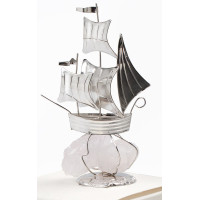 Серебряный Парусник h 13cm с кверцевым камнэм NF/116/5