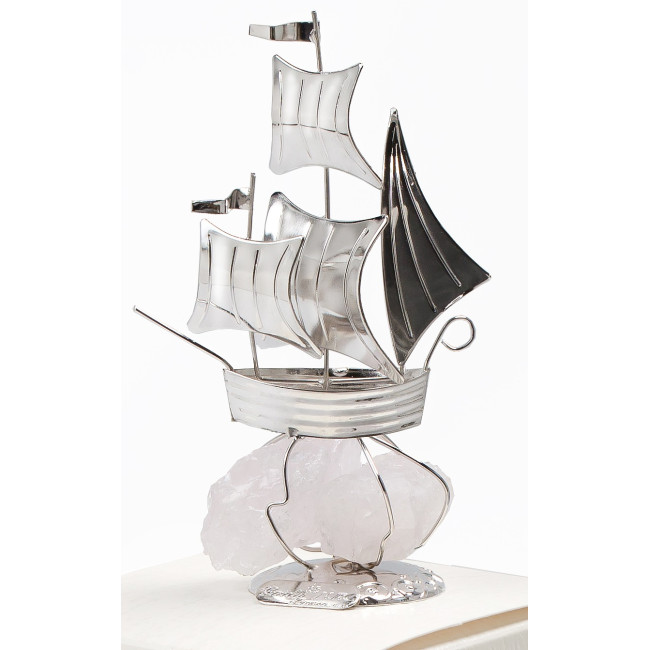 Срібний Парусник з Кварцом h 13cm NF/116/5