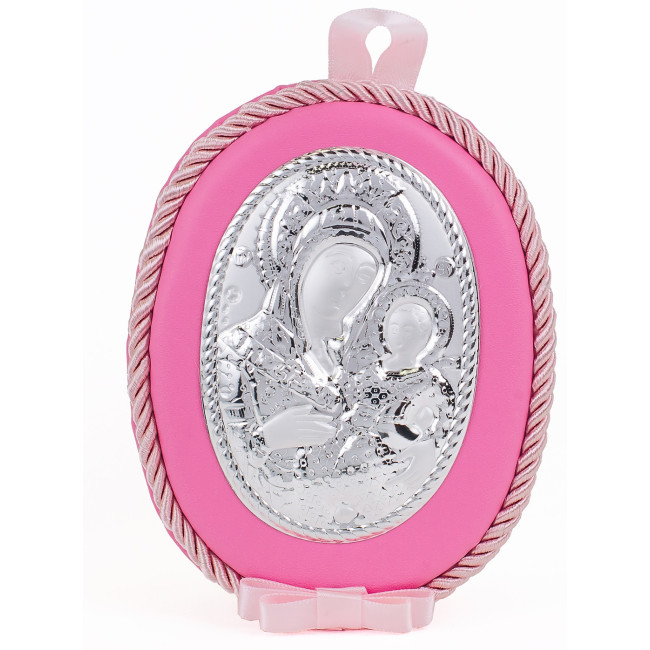 Икона детская Вифлеемская Божья Матерь 10х12,5см MA/DM603-LR на розовой подушечке музыкальная для девочки