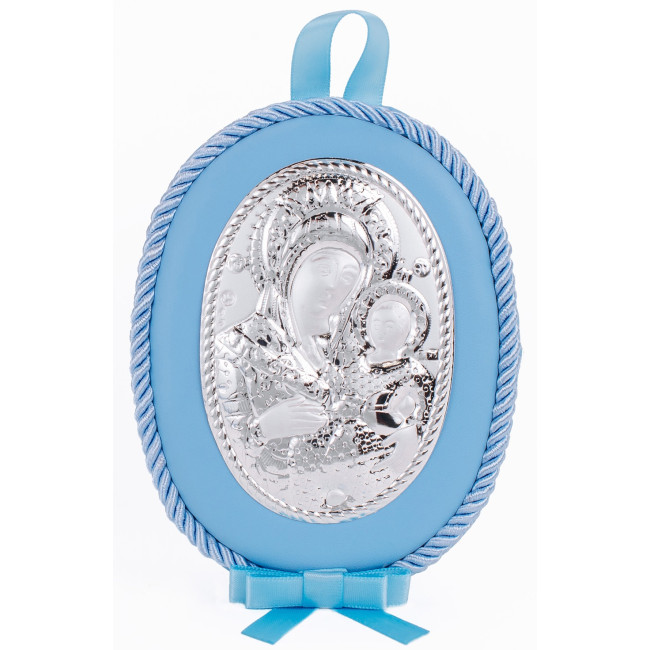 Детская икона Вифлеемская Богородица 10х12,5см MA/DM603-LC на синий подушечке с музыкой для мальчика