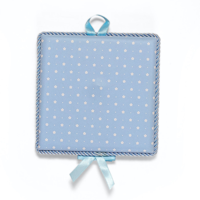 Одигітрія Божа Матір 14x14см музична дитяча іконка на синій подушечці для хлопчика MA/DM652-LC