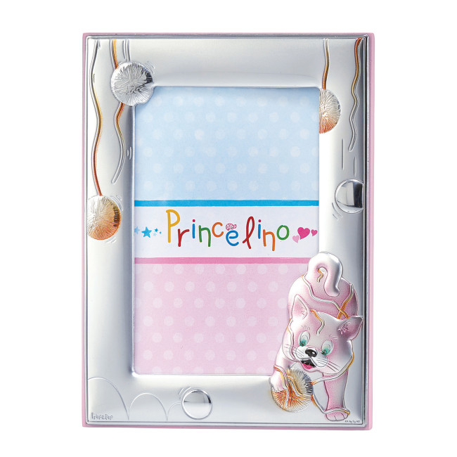 Срібна Рамка для Фото 13,5х17 в кольоровій емалі для дівчинки MA/133D-R