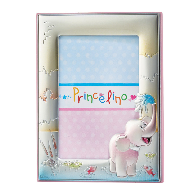 Подарункова Фоторамка дитяча 18х23 срібна в емалі для дівчинки MA/133B-R