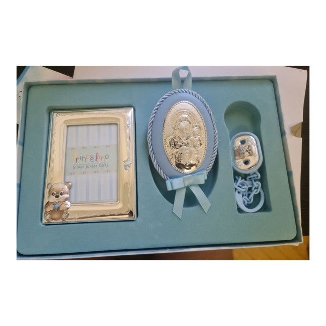Набір подарунковий хлопчику 19x29,5см Рамка для фото Іконка і Тримач для пипки MA/SA139C