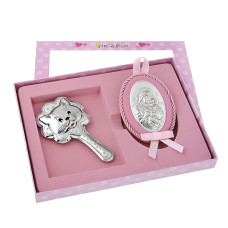 Іконка на подушечці та Брязкальце для дівчинки 18х24