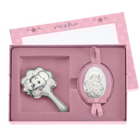 Брязкальце та Іконка на подушечці для дівчинки 18х24