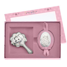 Брязкальце та Іконка на подушечці для дівчинки 18х24