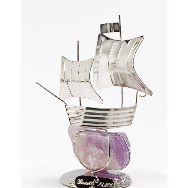 Фігурка Корабля з Аметистом h 10cm NF/116-4