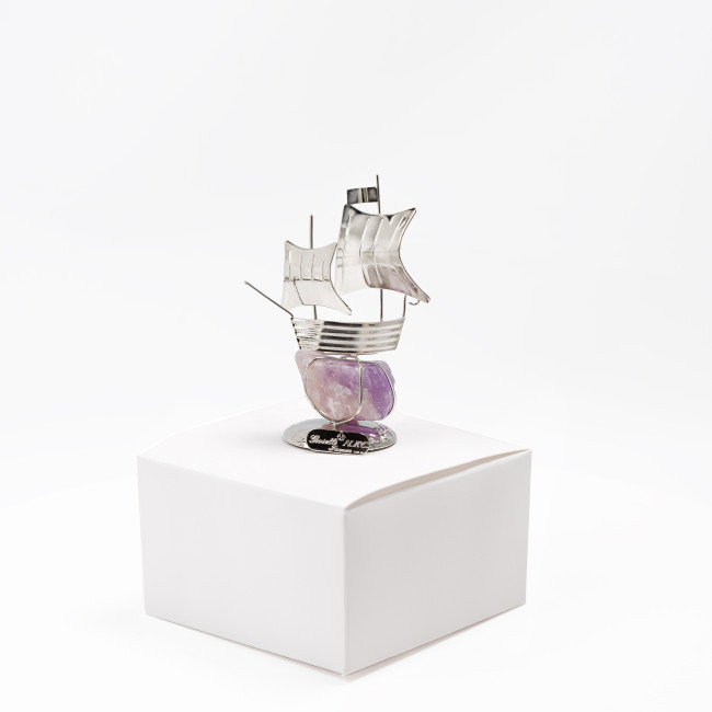 Фігурка Корабля з Аметистом h 10cm NF/116-4