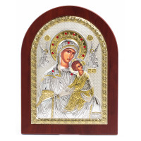 Страстная Икона Божией Матери 15x21см арочной формы на дереве