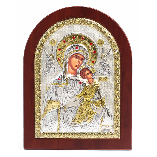 Страсна (Неустанної Допомоги) Ікона Божої Матері 15x21см аркової форми на дереві