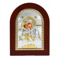 Почаевская Икона Божией Матери 15x21см арочной формы на дереве