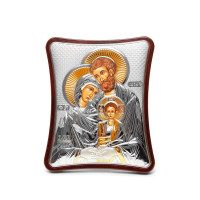 Икона Святое Семейство 12x15см на деревяном вытянутом киоте 