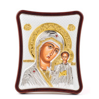 Казанська Ікона Божої Матері 15x20см на дерев'яному витягнутому кіоті 