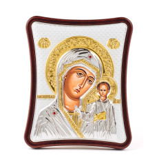 Казанська Ікона Божої Матері 15x20см на дерев'яному витягнутому кіоті 
