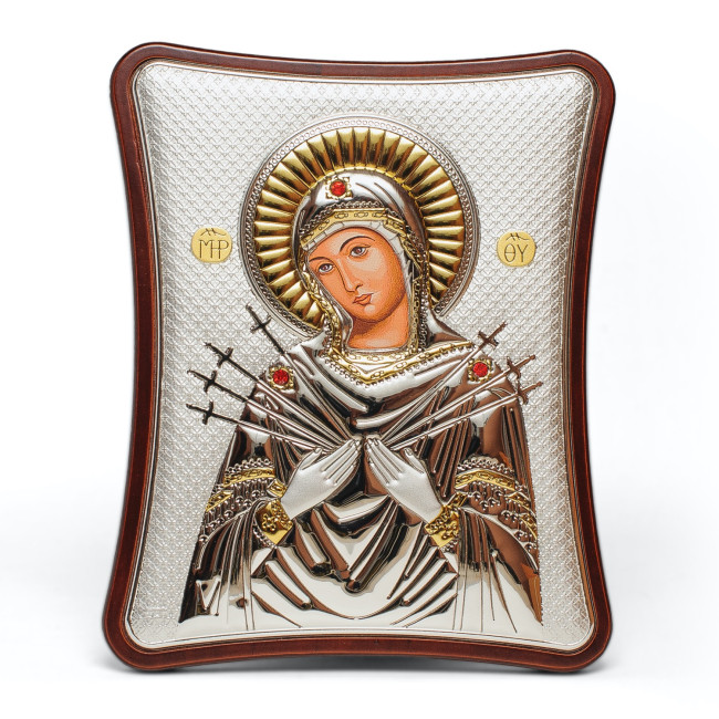 Семистрільна Ікона 15x20см на дерев'яному витягнутому кіоті 